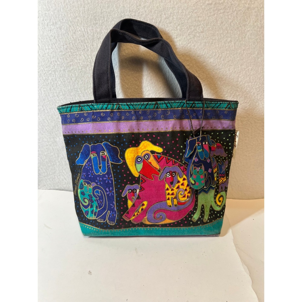 Sun N Sand Accessories Cotton Dog Print MINI Bag‎ Whimsical Colorful